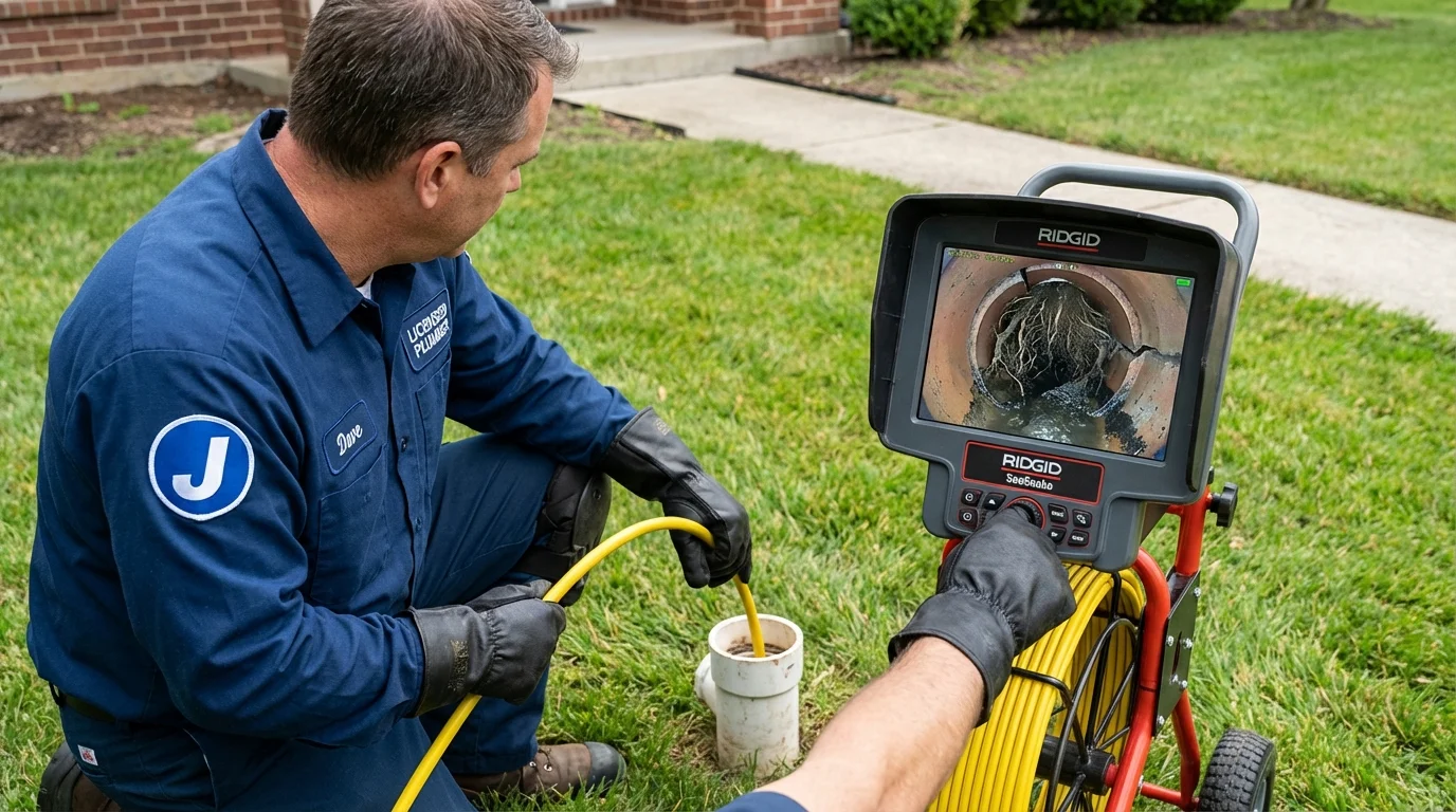 Sewer camera inspection being performed by Johns Plumbing LLC in Wilmerding